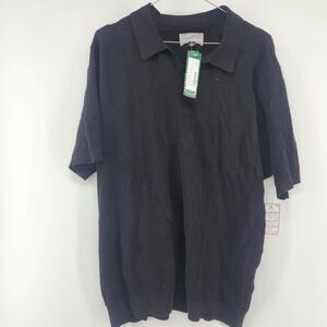 NWT Flag & Anthem Men's Black‎ Large Glenview Short Sleeve Sweater Polo